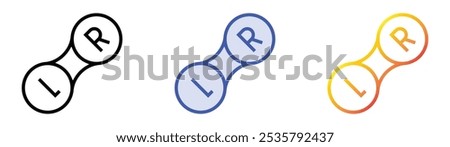 softlens case icon. Linear, Blue Fill and Gradient Style Design Isolated On White Background