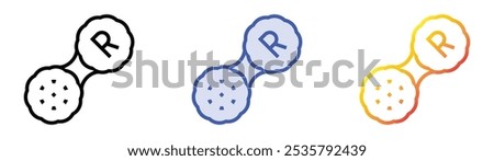 softlens case icon. Linear, Blue Fill and Gradient Style Design Isolated On White Background