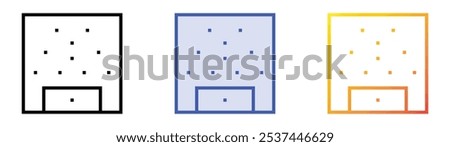 soccer icon. Linear, Blue Fill and Gradient Style Design Isolated On White Background