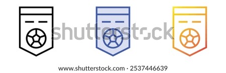 soccer icon. Linear, Blue Fill and Gradient Style Design Isolated On White Background