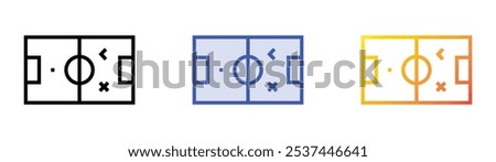 soccer icon. Linear, Blue Fill and Gradient Style Design Isolated On White Background