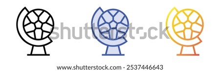 soccer icon. Linear, Blue Fill and Gradient Style Design Isolated On White Background