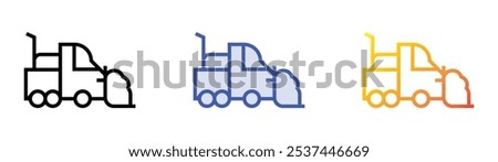 snowplow icon. Linear, Blue Fill and Gradient Style Design Isolated On White Background