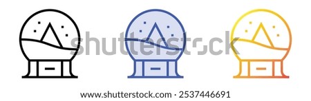 snowball icon. Linear, Blue Fill and Gradient Style Design Isolated On White Background