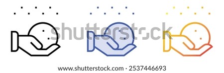 snowball icon. Linear, Blue Fill and Gradient Style Design Isolated On White Background