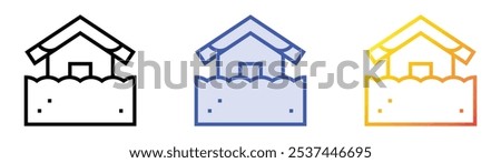 snow icon. Linear, Blue Fill and Gradient Style Design Isolated On White Background