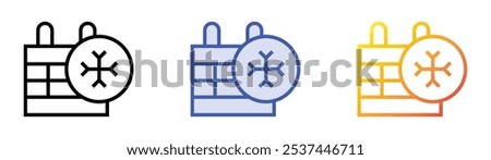 snow icon. Linear, Blue Fill and Gradient Style Design Isolated On White Background