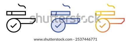 smoking area icon. Linear, Blue Fill and Gradient Style Design Isolated On White Background