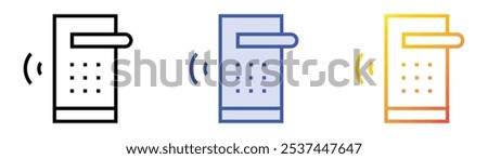 smart door icon. Linear, Blue Fill and Gradient Style Design Isolated On White Background