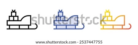 sled icon. Linear, Blue Fill and Gradient Style Design Isolated On White Background