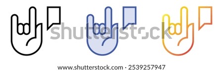 sign language icon. Linear, Blue Fill and Gradient Style Design Isolated On White Background