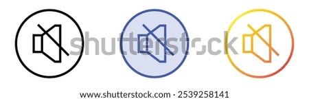 silent icon. Linear, Blue Fill and Gradient Style Design Isolated On White Background