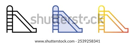 side icon. Linear, Blue Fill and Gradient Style Design Isolated On White Background