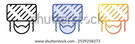 shtreimel icon. Linear, Blue Fill and Gradient Style Design Isolated On White Background