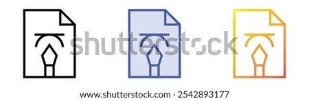 vector file icon. Linear, Blue Fill and Gradient Style Design Isolated On White Background