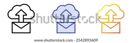 upload icon. Linear, Blue Fill and Gradient Style Design Isolated On White Background