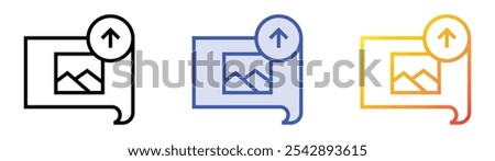 upload file icon. Linear, Blue Fill and Gradient Style Design Isolated On White Background