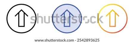 up arrow icon. Linear, Blue Fill and Gradient Style Design Isolated On White Background