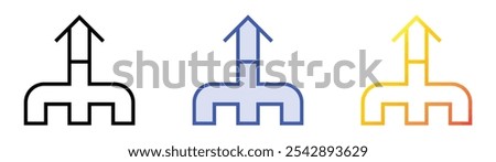 up arrow icon. Linear, Blue Fill and Gradient Style Design Isolated On White Background