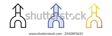 up arrow icon. Linear, Blue Fill and Gradient Style Design Isolated On White Background