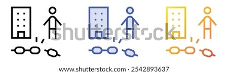 unlinked icon. Linear, Blue Fill and Gradient Style Design Isolated On White Background