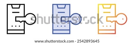 unlock icon. Linear, Blue Fill and Gradient Style Design Isolated On White Background