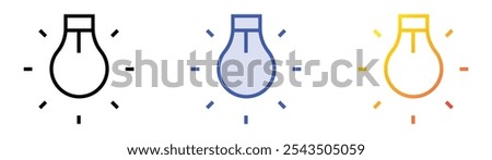 tungsten light icon. Linear, Blue Fill and Gradient Style Design Isolated On White Background