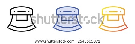 ulu blade icon. Linear, Blue Fill and Gradient Style Design Isolated On White Background