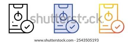 turn off icon. Linear, Blue Fill and Gradient Style Design Isolated On White Background