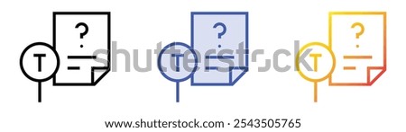 TRUE icon. Linear, Blue Fill and Gradient Style Design Isolated On White Background