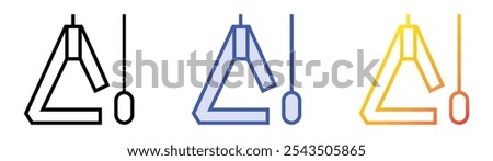 triangle icon. Linear, Blue Fill and Gradient Style Design Isolated On White Background