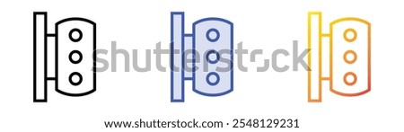 trafficlights icon. Linear, Blue Fill and Gradient Style Design Isolated On White Background