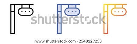 trafficlights icon. Linear, Blue Fill and Gradient Style Design Isolated On White Background