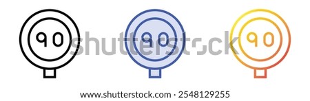 traffic signal icon. Linear, Blue Fill and Gradient Style Design Isolated On White Background