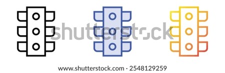 traffic lights icon. Linear, Blue Fill and Gradient Style Design Isolated On White Background