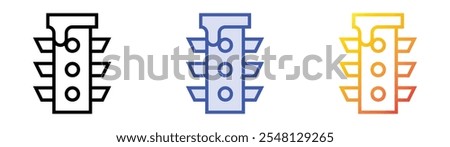 traffic light icon. Linear, Blue Fill and Gradient Style Design Isolated On White Background