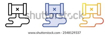 toxic waste icon. Linear, Blue Fill and Gradient Style Design Isolated On White Background