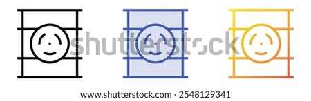 toxic waste icon. Linear, Blue Fill and Gradient Style Design Isolated On White Background