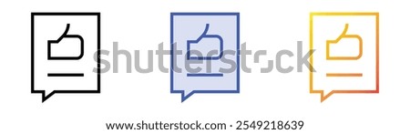 thumbs up icon. Linear, Blue Fill and Gradient Style Design Isolated On White Background