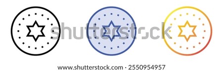 Yarmulke icon. Linear, Blue Fill and Gradient Style Design Isolated On White Background