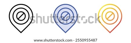 wrong icon. Linear, Blue Fill and Gradient Style Design Isolated On White Background