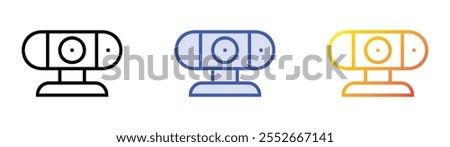 webcam icon. Linear, Blue Fill and Gradient Style Design Isolated On White Background