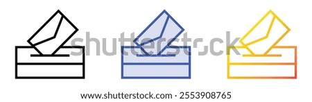 voting icon. Linear, Blue Fill and Gradient Style Design Isolated On White Background