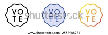 vote icon. Linear, Blue Fill and Gradient Style Design Isolated On White Background