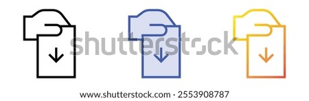 vote icon. Linear, Blue Fill and Gradient Style Design Isolated On White Background