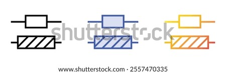 vertical icon. Linear, Blue Fill and Gradient Style Design Isolated On White Background