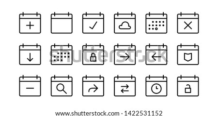 Schedule Calendar Line Icon Set