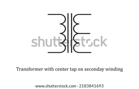 vector electronic circuit symbol transformer with center tap on secondary winding