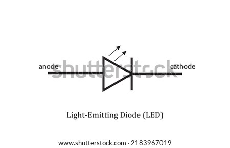 vector electronic circuit symbol light emitting diode