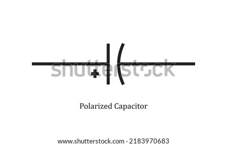 vector electronic circuit symbol polarized capcacitor